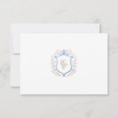 Floral Wedding Monogram Crest RSVP Card (Achterkant)