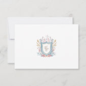 Floral Wedding Monogram Crest RSVP Card Kaartje (Achterkant)