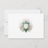 Floral Wedding Monogram Crest RSVP Card Kaartje (Achterkant)