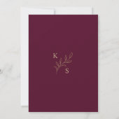 Floral Wedding Monogram Minimalist Save the Date (Achterkant)