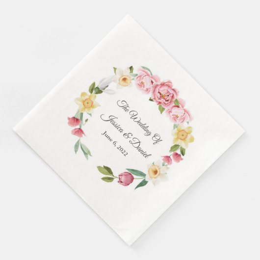 Floral Wedding Napkins Servet (Hoek)
