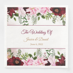 Floral Wedding Napkins Servet