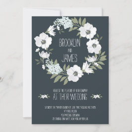 Floral Wedding nodigt uit met witte adem Kaart