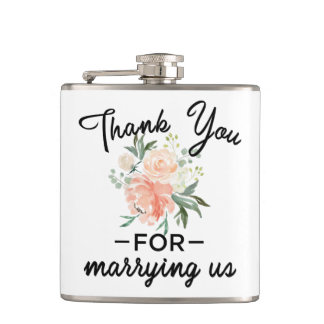 Floral Wedding Officieel bedankt Heupfles