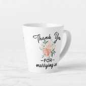 Floral Wedding Officieel bedankt Latte Mok (Rechterhoek)