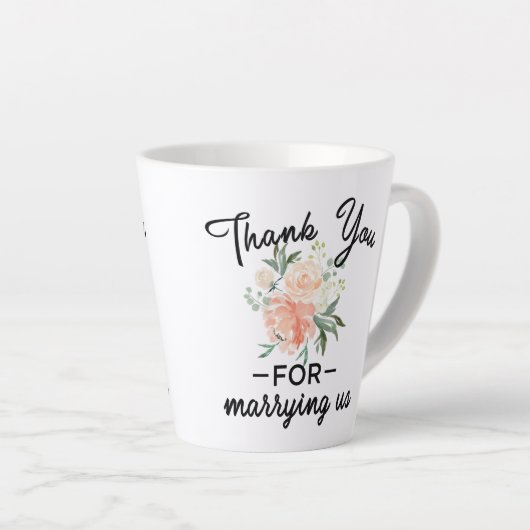 Floral Wedding Officieel bedankt Latte Mok (Rechterhoek)