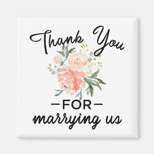 Floral Wedding Officieel bedankt Magneet