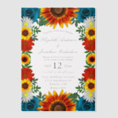 Floral Wedding op de voortuin Vellum Uitnodigingen (Voorkant)