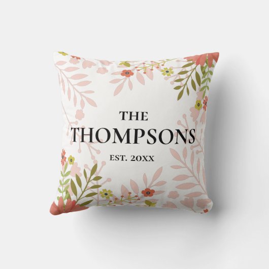 Floral Wedding or Anniversary Gift Kussen (Achterkant)