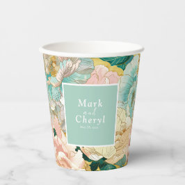 Floral Wedding Papieren Bekers