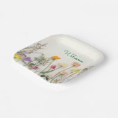 floral wedding  papieren bordje (Gebogen)