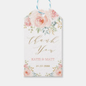Floral Wedding Party Favors blush Gold Waterverf Cadeaulabel (Voorkant)