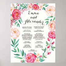 Floral Wedding Party Sign/Welcome Sign