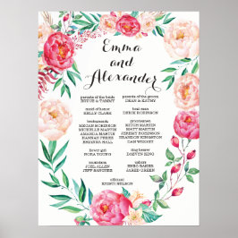 Floral Wedding Party Sign/Welcome Sign Poster