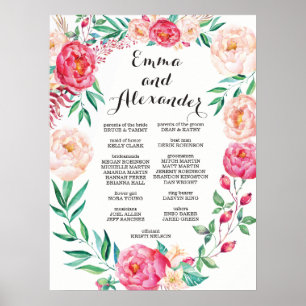 Floral Wedding Party Sign/Welcome Sign Poster