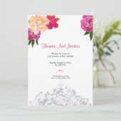 Floral Wedding party-uitnodiging Kaart (Staand voorkant)