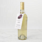 Floral Wedding Personalized Burgundy Flessenhanger (Schuin)