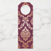 Floral Wedding Personalized Burgundy Flessenhanger (Achterkant)