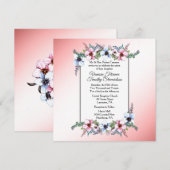 Floral Wedding Pink Kaart (Voorkant / Achterkant)