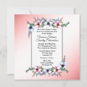 Floral Wedding Pink Kaart (Voorkant)