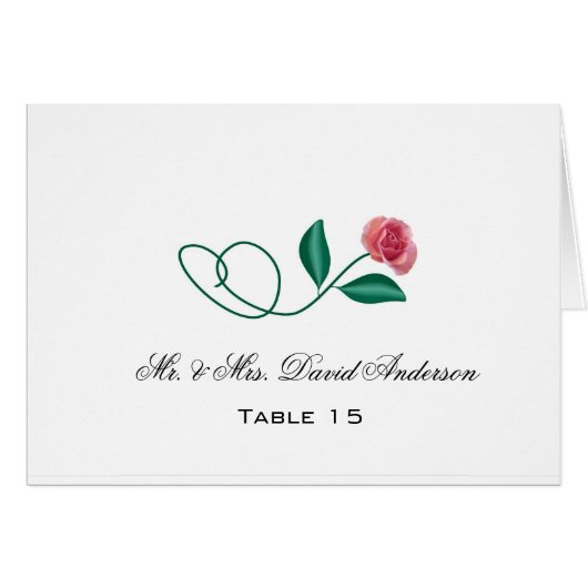 Floral Wedding Place Card (Voorkant Horizontaal)