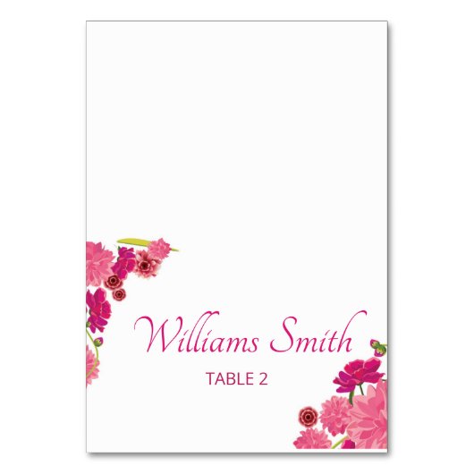 Floral Wedding Place card Kaart (Voorkant)