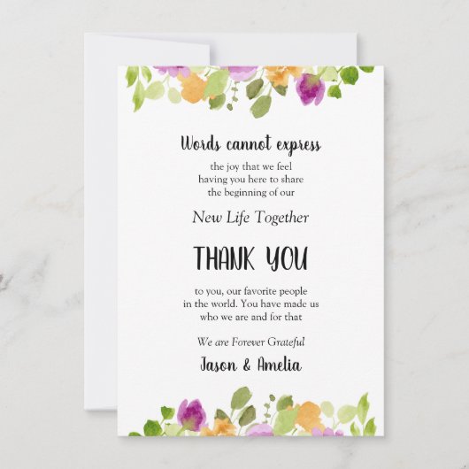 Floral Wedding Place Setting Dankuwel (Voorkant)