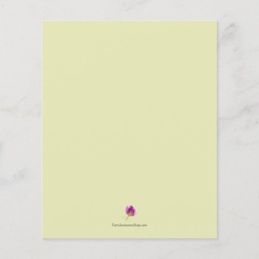 Floral Wedding Place Setting Dankuwel Flyer (Achterkant)