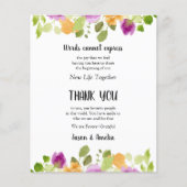 Floral Wedding Place Setting Dankuwel Flyer (Voorkant)