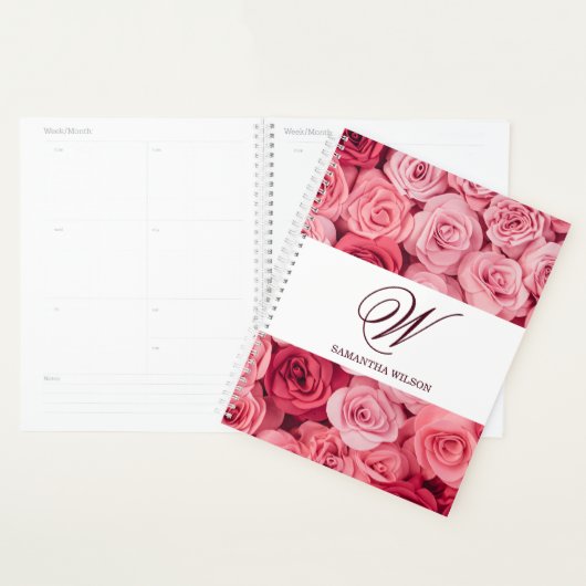 Floral Wedding Planer Monogramed Appointment Book Planner (Display)