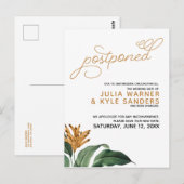 Floral Wedding Postponed Briefkaart (Voorkant / Achterkant)