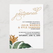 Floral Wedding Postponed Briefkaart (Voorkant)
