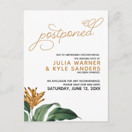 Floral Wedding Postponed Briefkaart