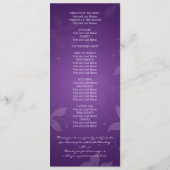 Floral Wedding Program Exotic Blooms Paars Programmakaart (Achterkant)