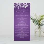 Floral Wedding Program Exotic Blooms Paars Programmakaart (Staand voorkant)