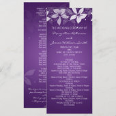 Floral Wedding Program Exotic Blooms Paars Programmakaart (Voorkant / Achterkant)