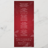 Floral Wedding Program Exotic Blooms Red Programmakaart (Achterkant)