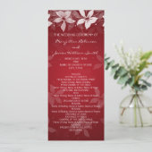 Floral Wedding Program Exotic Blooms Red Programmakaart (Staand voorkant)