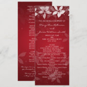 Floral Wedding Program Exotic Blooms Red Programmakaart (Voorkant / Achterkant)