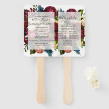 Floral Wedding Program Fan