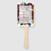 Floral Wedding Program Fan Handwaaier (Voorkant)