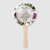Floral Wedding Program Fan Handwaaier (Achterkant)