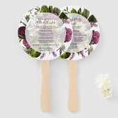 Floral Wedding Program Fan Handwaaier (Voorkant en achterkant)