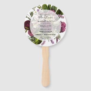 Floral Wedding Program Fan Handwaaier
