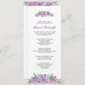 Floral Wedding Program Template Programmakaart (Voorkant / Achterkant)