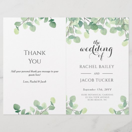 Floral Wedding Program van het Griekse Manuscript  (Voorkant)