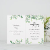 Floral Wedding Program van het Griekse Manuscript  (Staand voorkant)