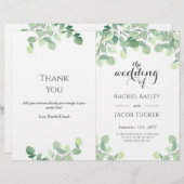 Floral Wedding Program van het Griekse Manuscript  (Voorkant / Achterkant)