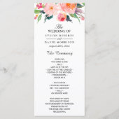 Floral Wedding Program voor Waterverf Programmakaart (Voorkant)