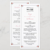 Floral Wedding Programma Sjabloon (Voorkant / Achterkant)